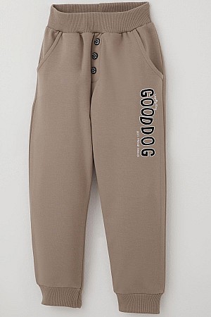 Erkek Bebek Eşofman Takım Sevimli Köpekçikler Desenli Bej (9 Ay-3 Yaş)