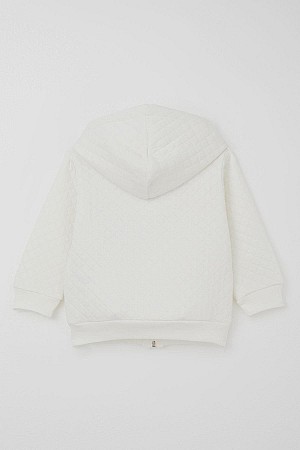 Baby Boy Tracksuit Set with Cute Giraffe Print, Quilted Design, Ecru (6 Months-1.5 Years)