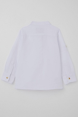 Erkek Bebek Gömlek Düğmeli Armalı Beyaz (9 Ay-3 Yaş) Erkek Bebek Gömlek Düğmeli Armalı Beyaz (9 Ay-3 Yaş)