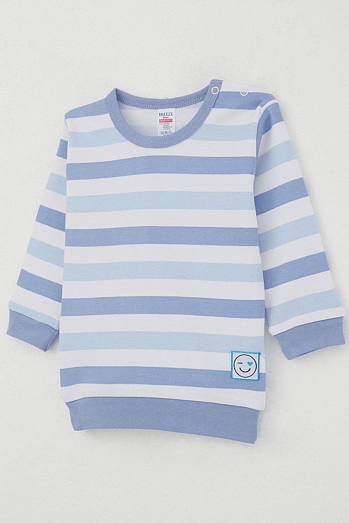 Erkek Bebek Pijama Takımı Omuzdan Patlı Sevgi Temalı Emoji Armalı Karışık Renk (4 Ay-1 Yaş)