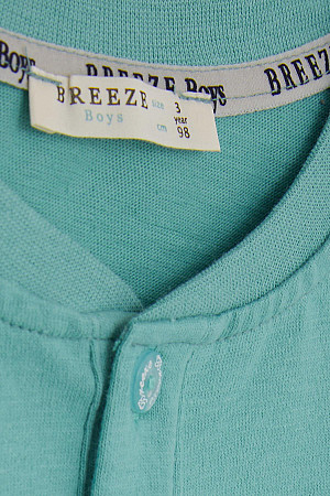 Erkek Bebek Uzun Kollu Tişört Cepli Düğmeli Armalı Mint Yeşili (9 Ay-3 Yaş)