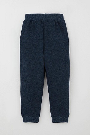 Erkek Çocuk Eşofman Takımı Sevimli Şapkalı Ayıcık Figür Nakışlı Lacivert Melanj (9 Ay-3 Yaş)