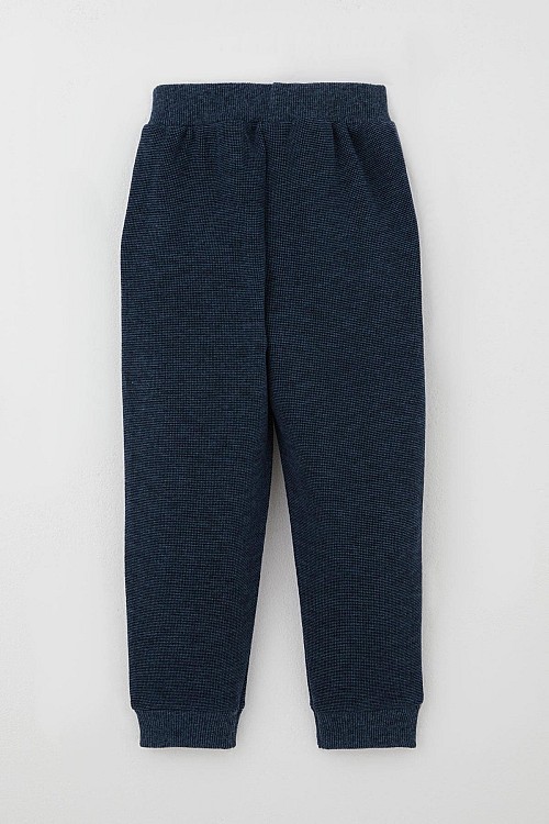 Erkek Çocuk Eşofman Takımı Sevimli Şapkalı Ayıcık Figür Nakışlı Lacivert Melanj (9 Ay-3 Yaş)