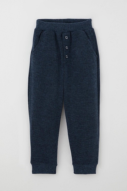 Erkek Çocuk Eşofman Takımı Sevimli Şapkalı Ayıcık Figür Nakışlı Lacivert Melanj (9 Ay-3 Yaş)