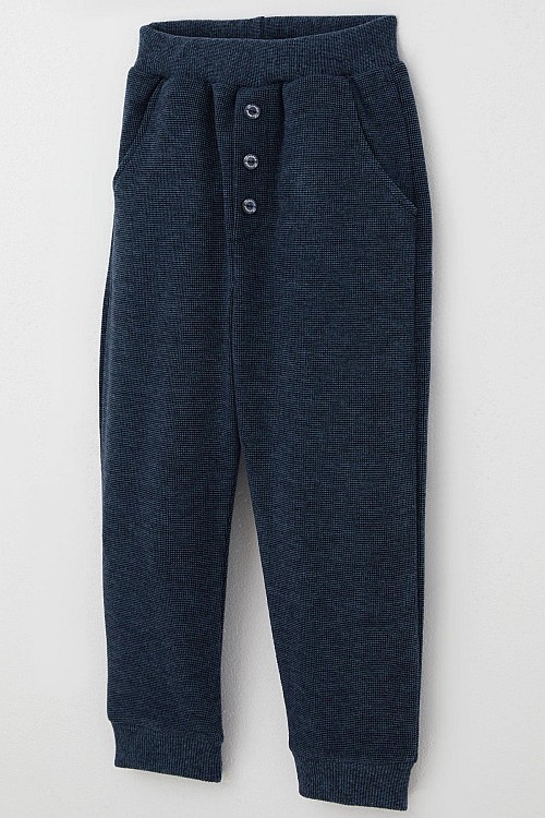 Erkek Çocuk Eşofman Takımı Sevimli Şapkalı Ayıcık Figür Nakışlı Lacivert Melanj (9 Ay-3 Yaş)