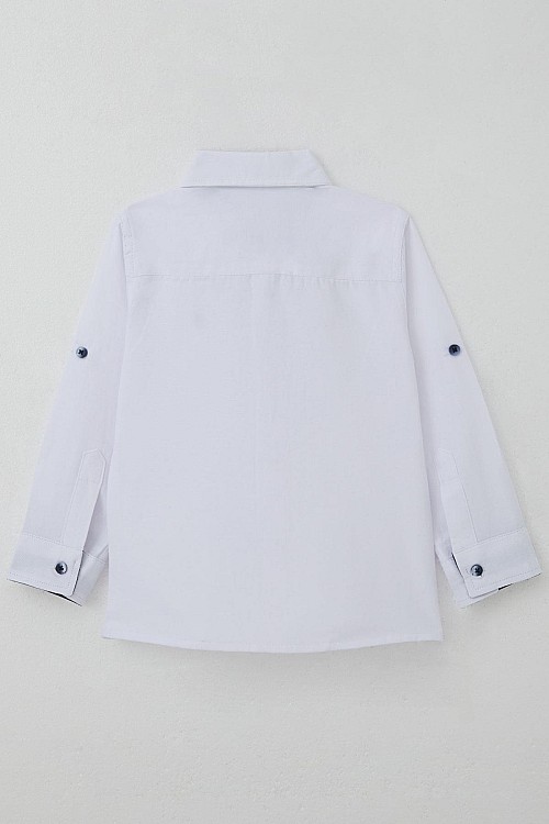Erkek Çocuk Gömlek Papyonlu Beyaz (3-7 Yaş)
