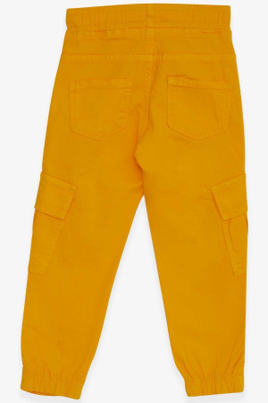Erkek Çocuk Kot Pantolon Beli Lastikli Cepli Sarı (3-7 Yaş)