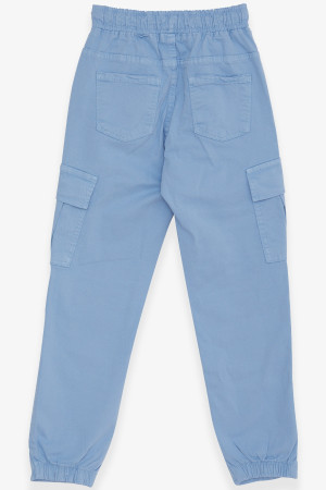 Erkek Çocuk Kot Pantolon Beli Lastikli Cepli Açık Mavi (8-14 Yaş)