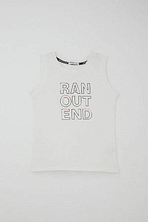 Erkek Çocuk Şortlu Takım Sıfır Kollu Yazı Baskılı Bağcık Aksesuarlı Beyaz (8-14 Yaş) Erkek Çocuk Şortlu Takım Sıfır Kollu Yazı Baskılı Bağcık Aksesuarlı Beyaz (8-14 Yaş)