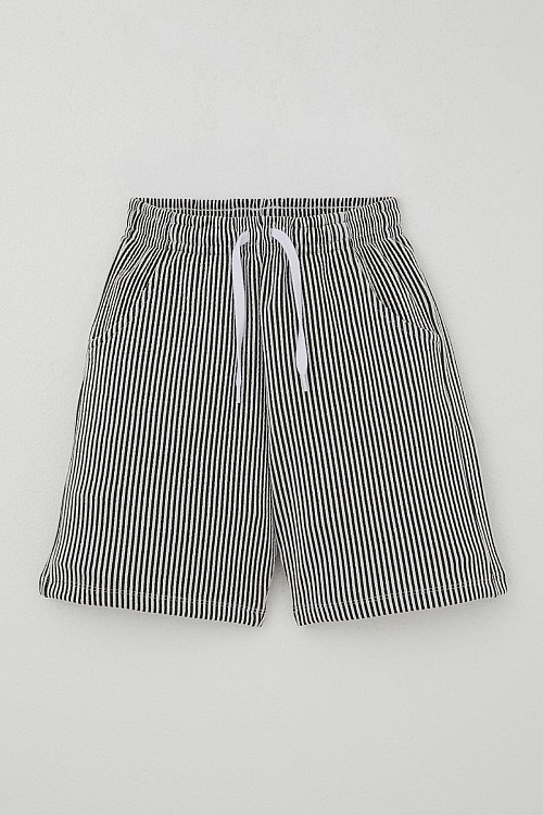 Erkek Çocuk Şortlu Takım Sıfır Kollu Yazı Baskılı Bağcık Aksesuarlı Beyaz (8-14 Yaş)