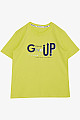 Erkek Çocuk Tişört Asla Pes Etme Tasarım Baskılı Sarı (9-16 Yaş)