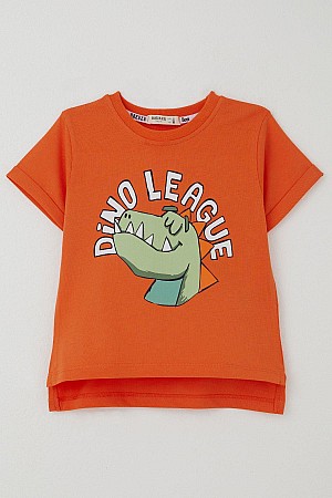 Erkek Çocuk Tişört Lig Yıldızı Dinozor Baskılı Turuncu (2-6 Yaş) Erkek Çocuk Tişört Lig Yıldızı Dinozor Baskılı Turuncu (2-6 Yaş)
