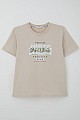 Erkek Çocuk Tişört Motivasyon Temalı & Sırt Kısmı Yazı Baskı Detaylı Bej (9-16 Yaş)