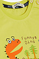 Erkek Çocuk Tişört Orman Temalı Komik Dinozorlar Baskılı Sarı (2-6 Yaş)