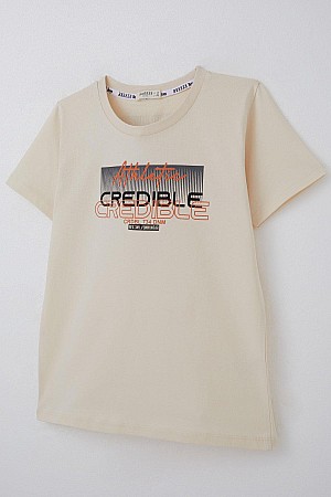 Erkek Çocuk Tişört Yazı Baskılı Sırt Kısmı Baskı Detaylı Krem (10-16 Yaş) Erkek Çocuk Tişört Yazı Baskılı Sırt Kısmı Baskı Detaylı Krem (10-16 Yaş)