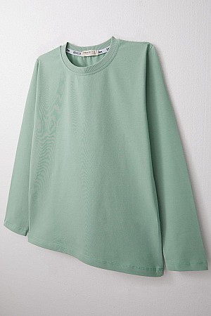 Boy Long Sleeve T-Shirt Basic Mint Green (5-14 Years)