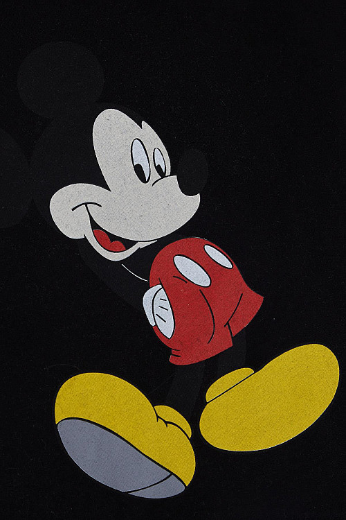 Erkek Çocuk Uzun Kollu Tişört Mickey Mouse Baskılı Siyah (4-8 Yaş)