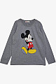 Erkek Çocuk Uzun Kollu Tişört Mickey Mouse Baskılı Koyu Gri Melanj (4-8 Yaş)