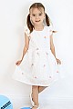 Kız Çocuk Elbise Çiçek Nakışlı Güpür Detaylı Ekru (3-7 Yaş)