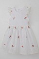 Kız Çocuk Elbise Çiçek Nakışlı Güpür Detaylı Ekru (3-7 Yaş)