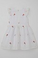 Kız Çocuk Elbise Çiçek Nakışlı Güpür Detaylı Ekru (3-7 Yaş)