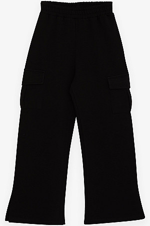 Girls&#39; Sweatpants Black with Cargo Pocket (Ages 9-14)