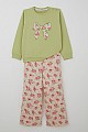 Kız Çocuk Eşofman Takımı Fiyonk Baskılı Pantolonu Çiçek Desenli Fıstık Yeşili (1.5-5 Yaş)