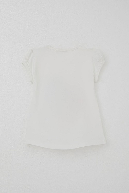 Kız Çocuk Kapri Taytlı Takım Çiçekli Kız Baskılı Ekru (1.5-5 Yaş)