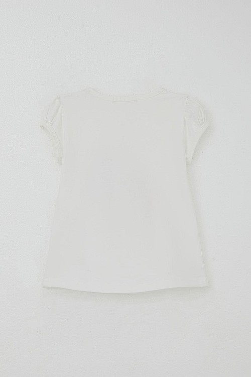 Kız Çocuk Kapri Taytlı Takım Çiçekli Kız Baskılı Ekru (1.5-5 Yaş)