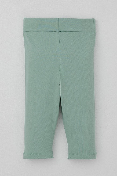 Kız Çocuk Kapri Taytlı Takım Sevimli Meyveler Baskılı Ekru (1.5-5 Yaş)