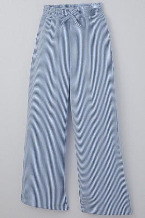 Kız Çocuk Pantolon Çizgili Fiyonk Bağcık Aksesuarlı Beli Lastik Detaylı Karışık Renk (4-8 Yaş)