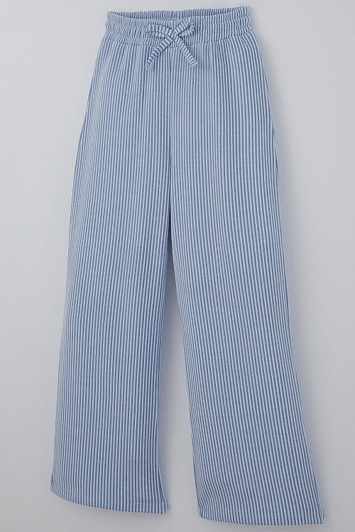 Kız Çocuk Pantolon Çizgili Fiyonk Bağcık Aksesuarlı Beli Lastik Detaylı Karışık Renk (4-8 Yaş)