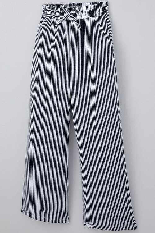 Kız Çocuk Pantolon Çizgili Fiyonk Bağcık Aksesuarlı Beli Lastik Detaylı Karışık Renk (4-8 Yaş)