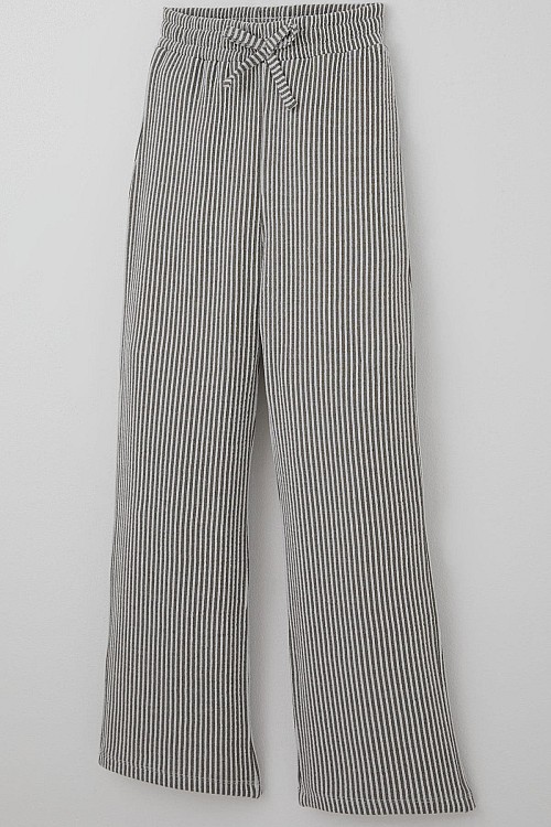 Kız Çocuk Pantolon Çizgili Fiyonk Bağcık Aksesuarlı Beli Lastik Detaylı Karışık Renk (4-8 Yaş)