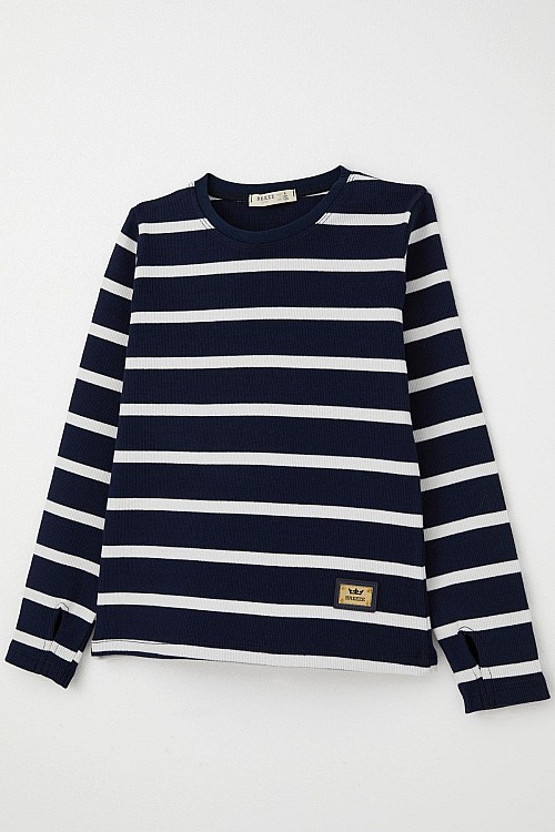 Kız Çocuk Pantolonlu Takım Parmak Geçmeli Arma Detaylı Lacivert (8-14 Yaş)