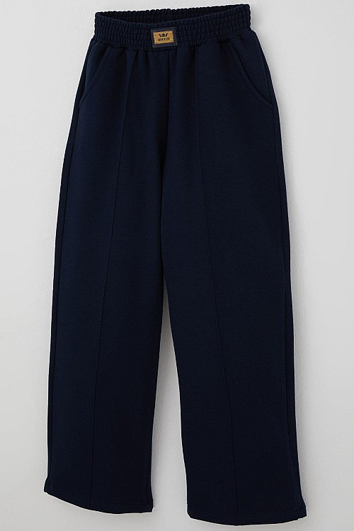 Kız Çocuk Pantolonlu Takım Parmak Geçmeli Arma Detaylı Lacivert (8-14 Yaş)