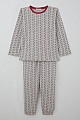 Kız Çocuk Pijama Takımı Renkli Puantiye Desenli Açık Gri Melanj (4-8 Yaş)
