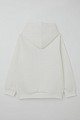 Kız Çocuk Sweatshirt Kapitone Desenli Kanguru Cepli Ekru (8-14 Yaş)