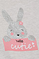 Kız Çocuk Sweatshirt Sevimli Simli Tavşancık Baskılı Bej Melanj (1.5-5 Yaş)