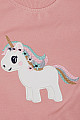 Kız Çocuk Sweatshirt Sevimli Unicorn Nakışlı Yıldızlı Gülkurusu (1.5-5 Yaş)