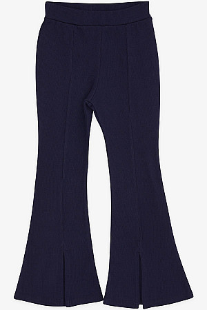 Girl&#39;s Tights with Slits, Navy Blue (Ages 6-12)