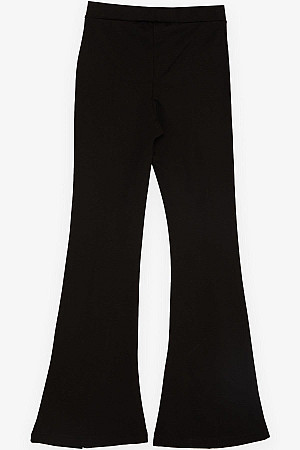 Girl&#39;s Tights Trousers with Slits, Black (Ages 9-14)