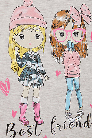 Girl&#39;s Tights Teammate Themed Cute Girl Printed Beige Melange (Age 2-6)