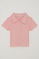 Kız Çocuk Tişört Crop Çıtçıtlı Fitilli Pembe (9-14 Yaş)
