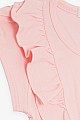 Kız Çocuk Tişört Fırfırlı Güpür Nakışlı Pembe (3-8 Yaş)