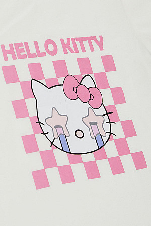 Kız Çocuk Tişört Hello Kitty Baskılı Ekru (9-14 Yaş)