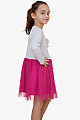 Kız Çocuk Uzun Kollu Elbise Ayıcık Aksesuarlı Açık Gri Melanj (3-8 Yaş)