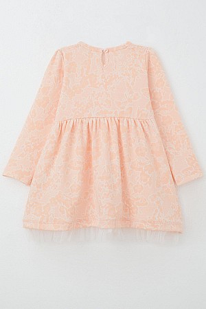 Kız Çocuk Uzun Kollu Elbise Çiçek Desenli Somon (3-7 Yaş) Kız Çocuk Uzun Kollu Elbise Çiçek Desenli Somon (3-7 Yaş)