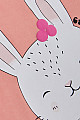 Kız Çocuk Uzun Kollu Tişört Sevimli Tavşancık Baskılı Omuzu Fırfırlı Somon (1-4 Yaş)