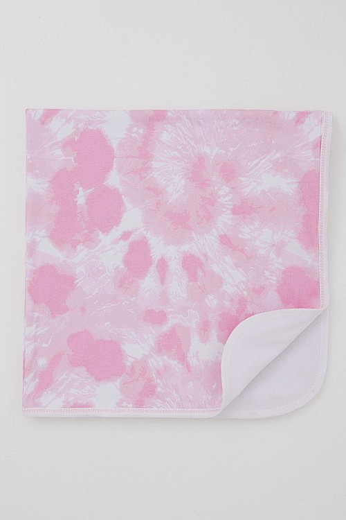 Yenidoğan Bebek Battaniyesi Batik Desenli Pembe (Standart)
